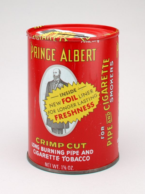 prince albert cigarette tobacco Prince Albert (tobacco can) still bank, R. J. Reynolds Tobacco Co.,  Winston-Salem, North Carolina, est. 1875