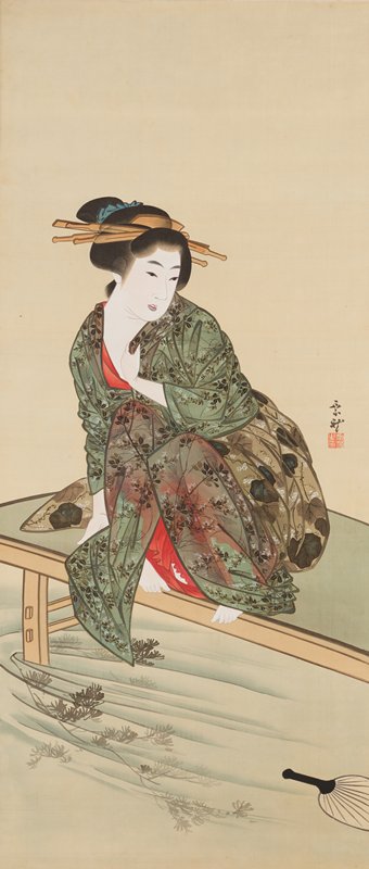 Woman by a Stream, Mihata Jōryū, 1830s