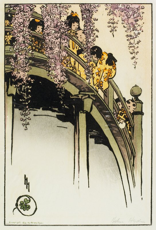 Moon Bridge at Kameido, Helen Hyde, 1914