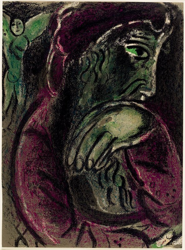 Job In Despair, Marc Chagall, 1960