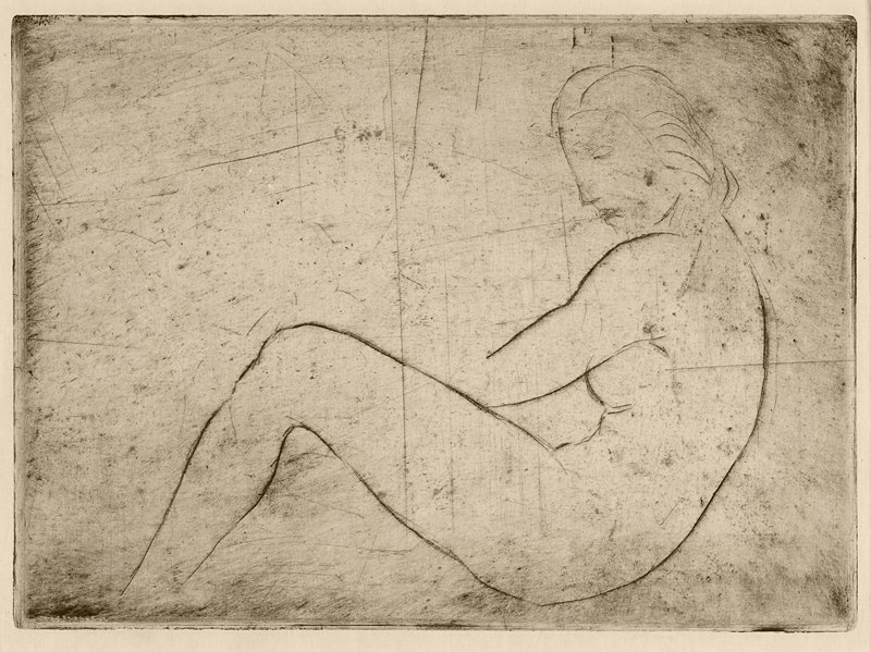 Ruhendes Mädchen (Meeresstimmung), Wilhelm Lehmbruck, 1910 (printed 1920)