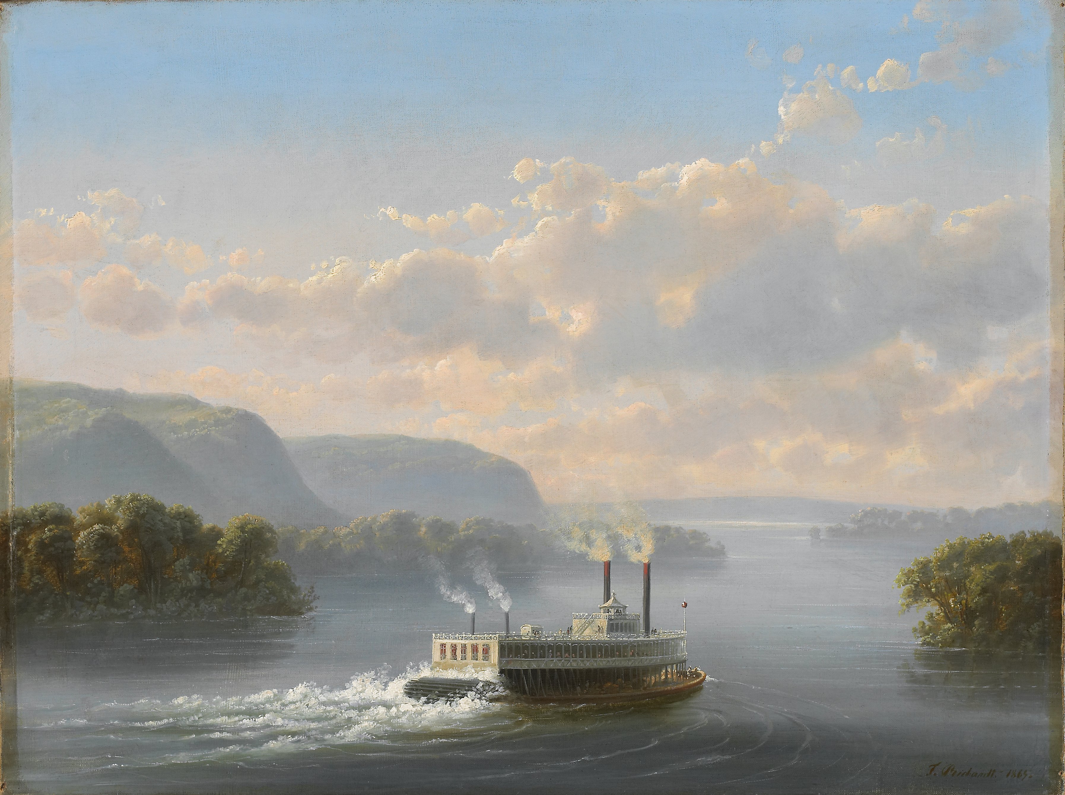 Steamwheeler on the Upper Mississippi, Ferdinand Richardt | Mia