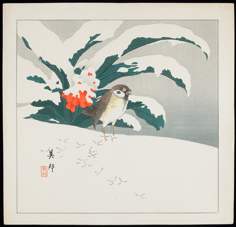 Bird in Snow, Takahashi Bihō, c. 1928–1930