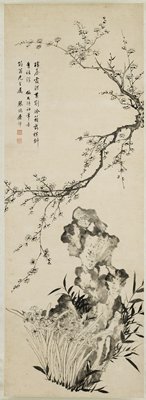 Plum Blossoms, Bamboo, and Narcissus, Tu Zhuo, 19th century