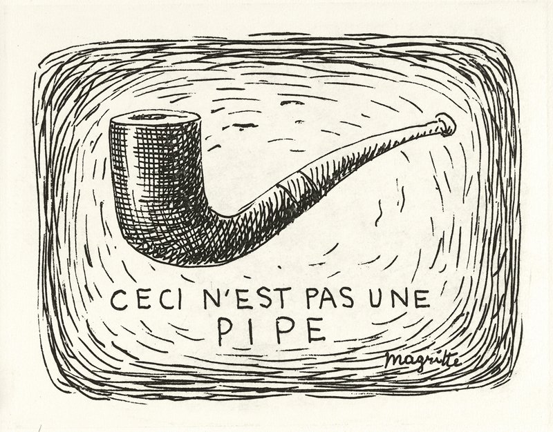 Ceci n'est pas une pipe (This is not a pipe), René Magritte, 1962