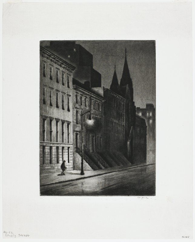 Lonely Street (Greenwich Village), Armin Landeck, 1936