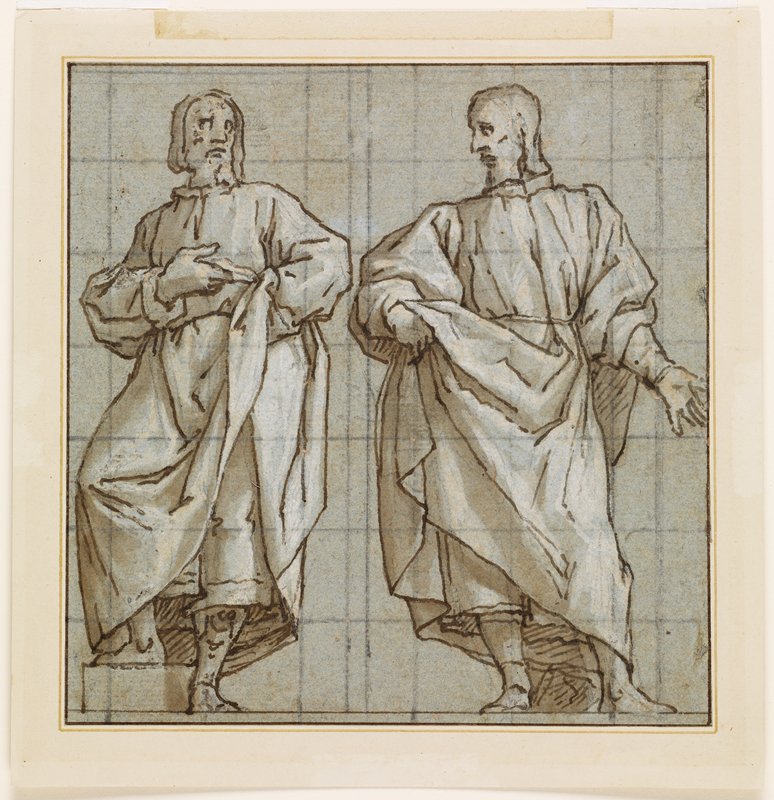 Pair of Draped Figures, Lazzaro Tavarone, 16th-17th century