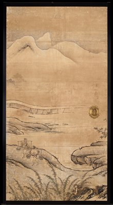 Winter [center left from the set Rice Farming in the Four Seasons], Attributed to Kano Sanraku, 1620s