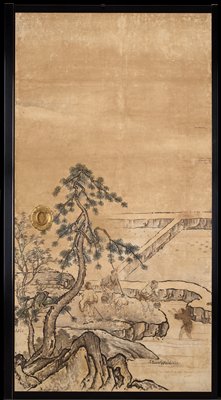 Winter [center right from the set Rice Farming in the Four Seasons], Attributed to Kano Sanraku, 1620s