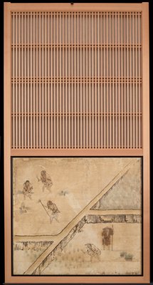 Spring [center left from the set Rice Farming in the Four Seasons], Attributed to Kano Sanraku, 1620s