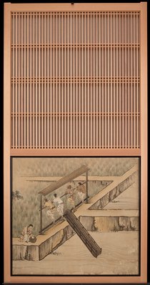Summer [center left from the set Rice Farming in the Four Seasons], Attributed to Kano Sanraku, 1620s