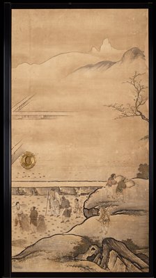 Fall [center right from the set Rice Farming in the Four Seasons], Attributed to Kano Sanraku, 1620s