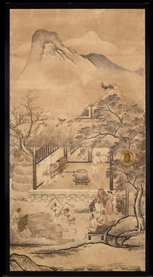 Fall [right from the set Rice Farming in the Four Seasons], Attributed to Kano Sanraku, 1620s