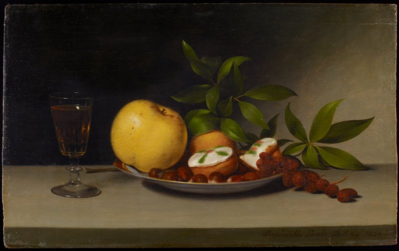 Still Life with Fruit, Cakes and Wine, Raphaelle Peale, 1821