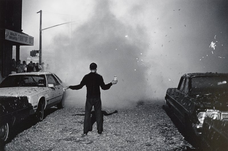 Fourth of July, Chinatown and Little Italy, Man Drinking to Explosion, No. 2, New York City, Thomas F. Arndt, 1981