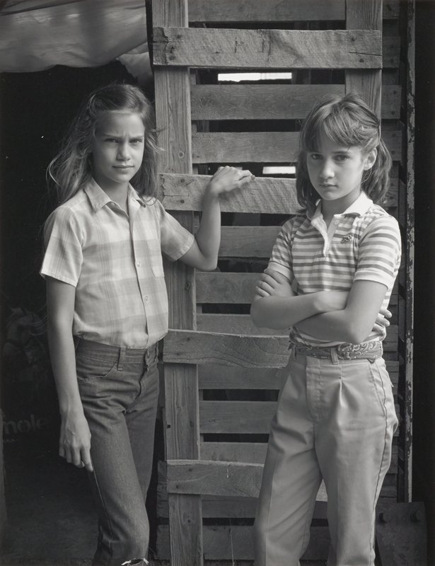 Two Farm Girls, Jenelle and Trish, Mapleton, Minnesota, Will M. Agar, 1983 (printed early 1990s)