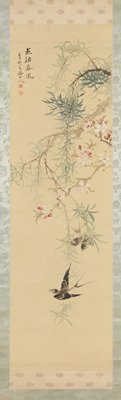 Swallow's Song in Spring Breeze, Tsubaki Chinzan, 1852, 3rd lunar month