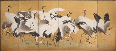 Flock of Cranes [left of a pair], Ishida Yūtei, second half 18th century