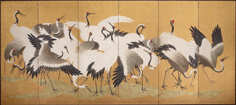 Flock of Cranes [left of a pair], Ishida Yūtei | Mia