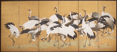 Flock of Cranes [right of a pair], Ishida Yūtei, second half 18th century