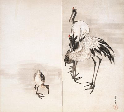 Family of Cranes [right of a pair], Nagasawa Rosetsu, c. 1787