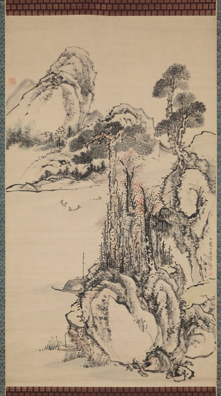Landscape with River View, Ike Taiga, c. 1770