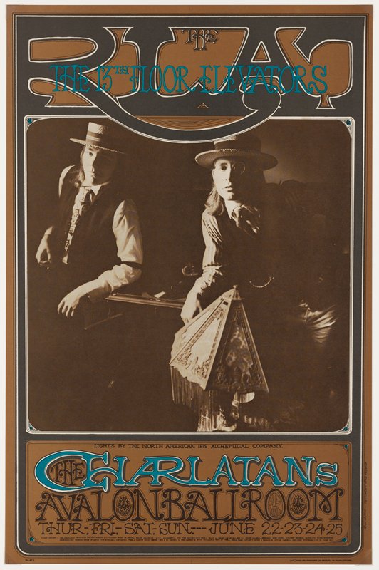 The Charlatans, The 13th Floor Elevators, Avalon Ballroom, June 22-25, 1967, Rick Griffin, 1967