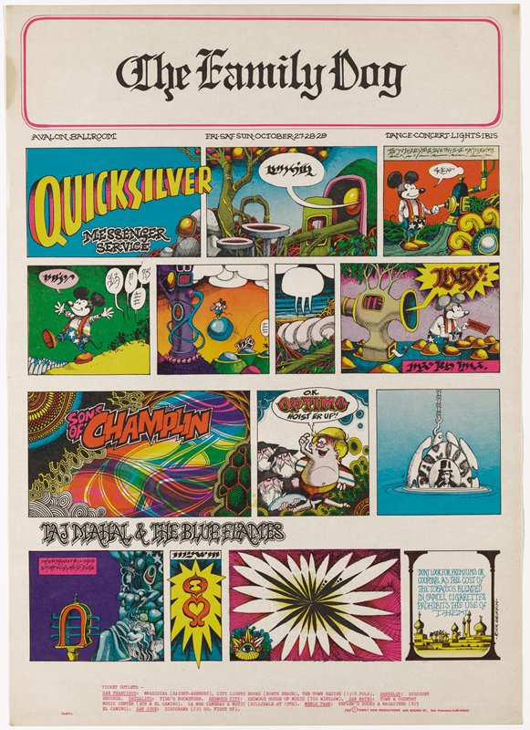 Quicksilver Messenger Service, Sons of Champlin, Taj Mahal and the Blue Flames, October 27-29, Avalon Ballroom, Rick Griffin, 1967