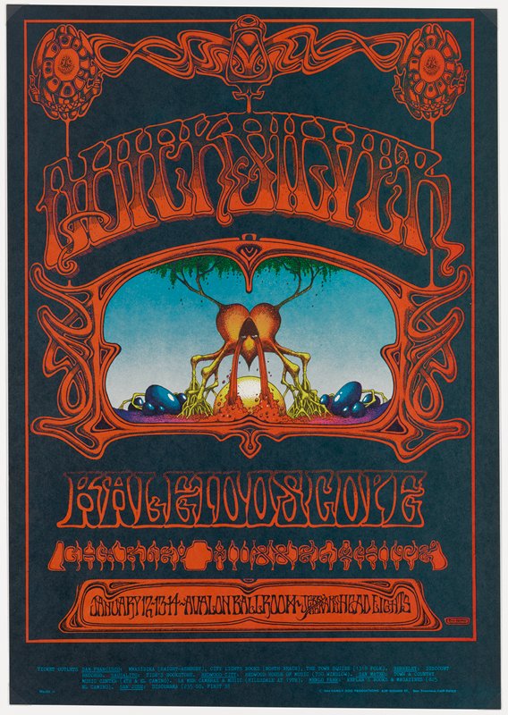 Eternal Reservoir, Quicksilver Messenger Service, Kaleidoscope, Charley Musselwhite, January 12-14, Avalon Ballroom, Rick Griffin, 1968