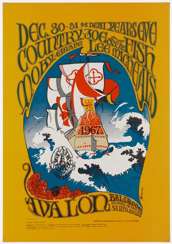 Country Joe and the Fish, Moby Grape, Lee Michaels, Avalon Ballroom, December 30-31, 1966, Alton Kelley, 1966
