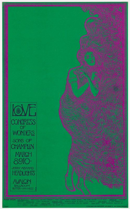 Lovelady, Love, Congress of Wonders, Sons of Champlin, March 8-10, Avalon Ballroom, Alton Kelley, 1968