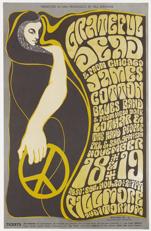 Grateful Dead, James Cotton Blue Band, Lothar & the Hand People, November 18-20, Fillmore Auditorium, Wes Wilson, 1966