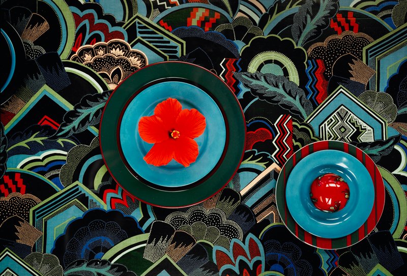 Hibiscus Blossom and Art Deco Background, Don Worth, 1985 (printed 1991)