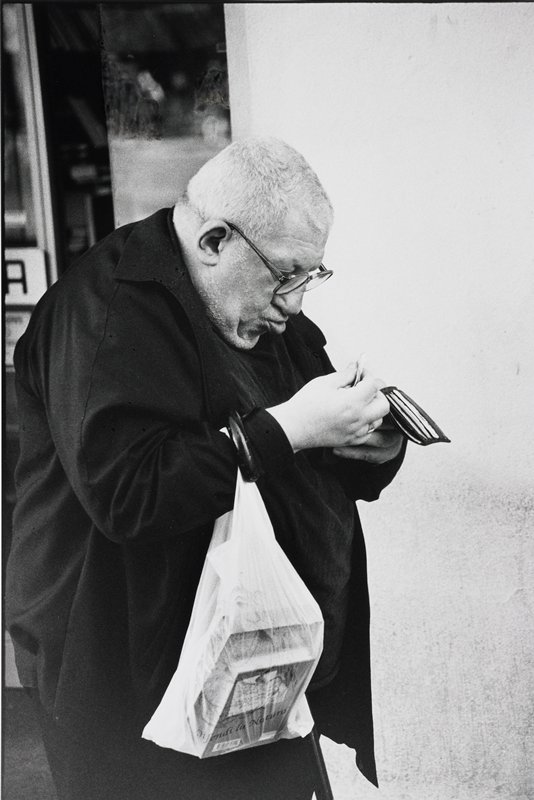 Priest with Books and Wallet, Florence, Frederick B. Scheel, September 10, 1998