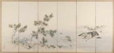 Tortoises [left of a pair of Cranes and Tortoises], Komai Genki, c. 1780
