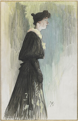 Dokumentasi “Yvette Guilbert Singing”; Black crayon, watercolor, and gouache. Minneapolis Institute of Art.