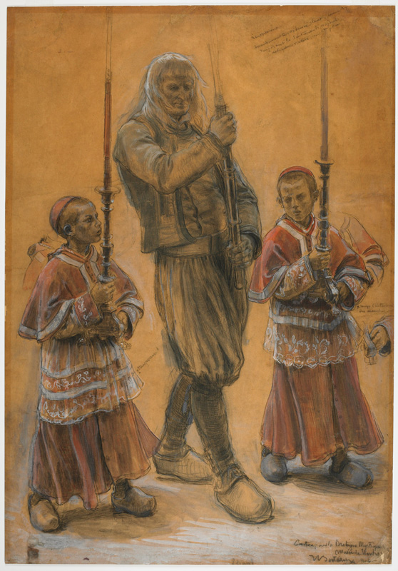 Study for Mystical Brittany, Hippolyte Dominique Berteaux, 1904