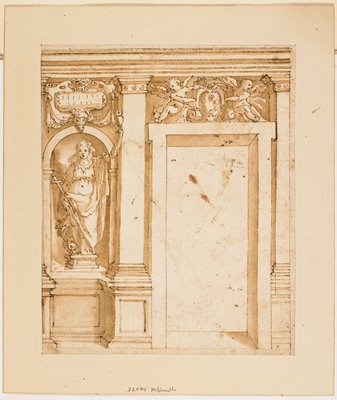 Dokumentasi “Design for a Wall Decoration”; Pen and brown ink and wash. Minneapolis Institute of Art.