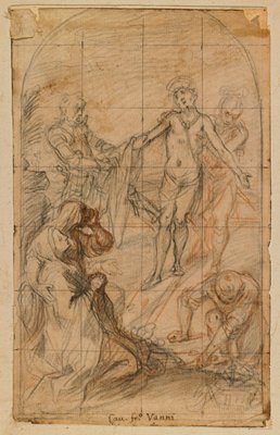 Dokumentasi “Christ Stripped of His Garments”; Black and red chalk on paper, squared in black chalk. Minneapolis Institute of Art.