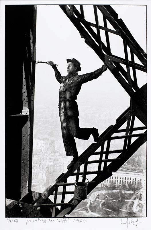 Painting the Eiffel Tower, Paris, Marc Riboud, 1953