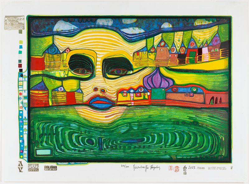 Irinaland over the Balkans, Friedensreich Hundertwasser, 1971–72