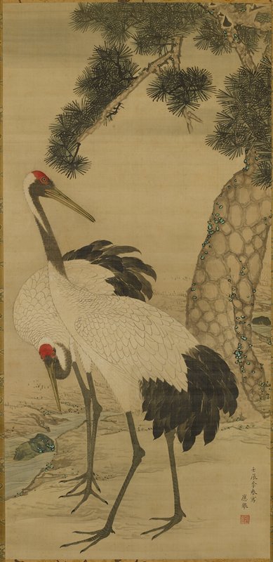 Two Cranes and a Pine Tree, Maruyama Ōkyo, 1772