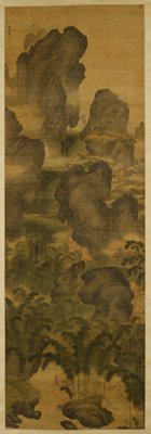 Dokumentasi “Towering Mountains and Fantastic Waterfalls”; Ink and color on silk. Minneapolis Institute of Art.