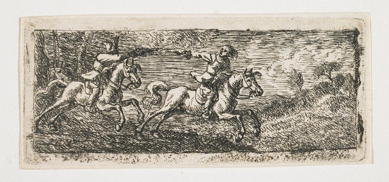 Two Horsemen Fighting, Pieter van Laer, 17th century
