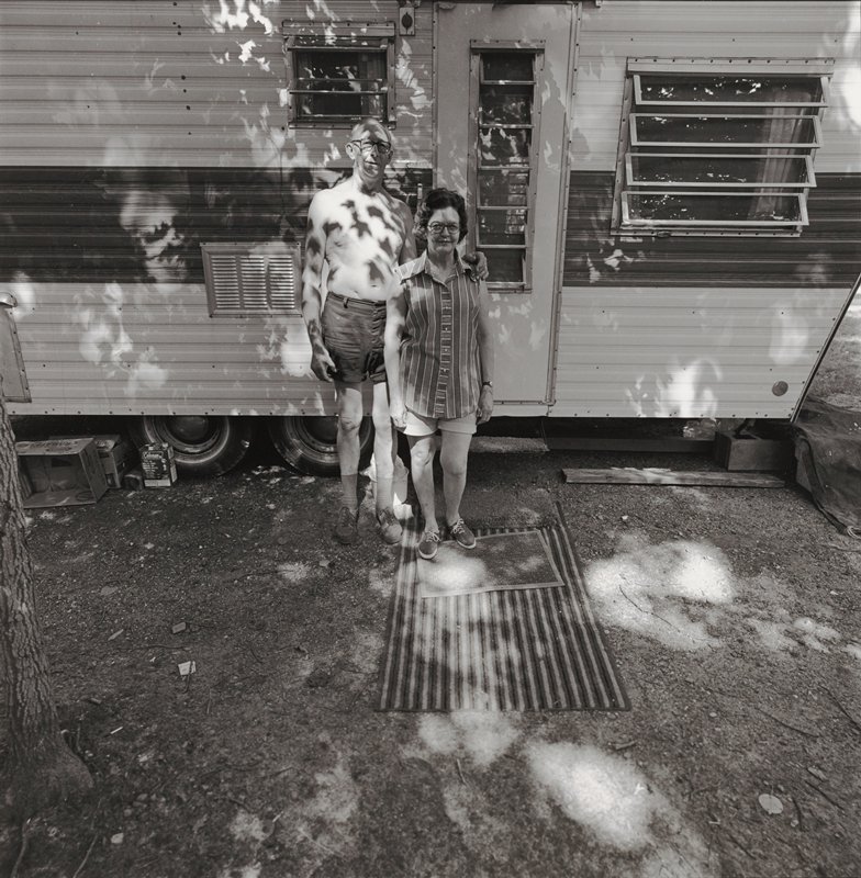 Couple at Their Mobile Camper, Southern Minnesota, Thomas F. Arndt, 1975