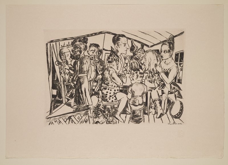 Hinter den Kulissen, from Jahrmarkt, Макс Бекман, 1921 (издание 1922)