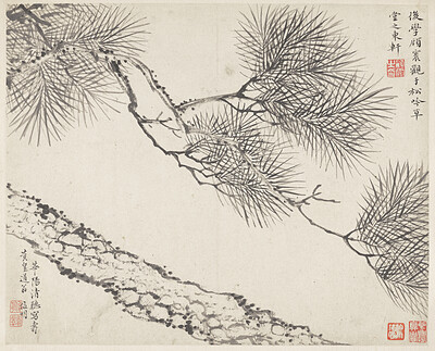 Leaves from the Album Three Friends of Winter, Jin Junming, 1669
