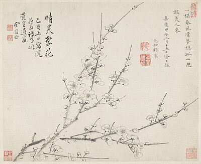 Leaf from album Three Friends of Winter, Jin Junming, 1669