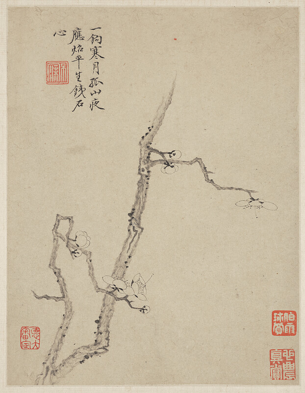 Leaf from album Three Friends of Winter, Jin Junming, 1669