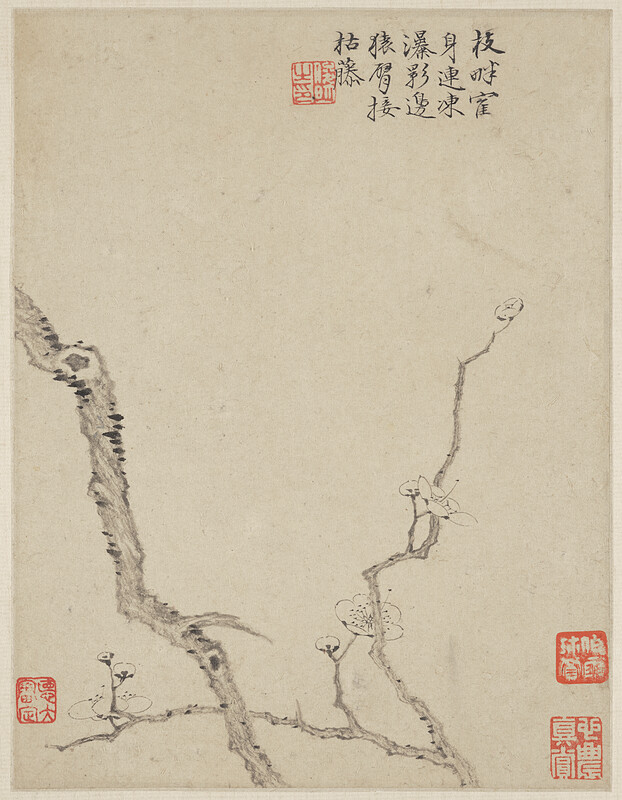 Leaf from album Three Friends of Winter, Jin Junming, 1669